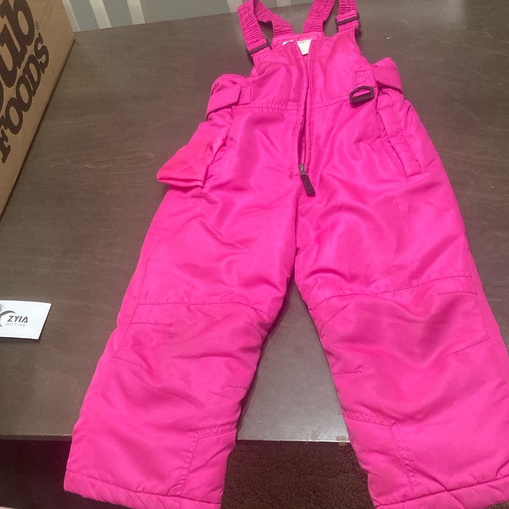 Kids Bright Pink Snow Bib Pants New